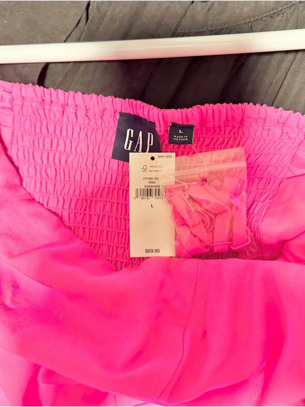 NWT Gap Linen-blend Mini Dress size Large in Pink - Picture 5 of 5